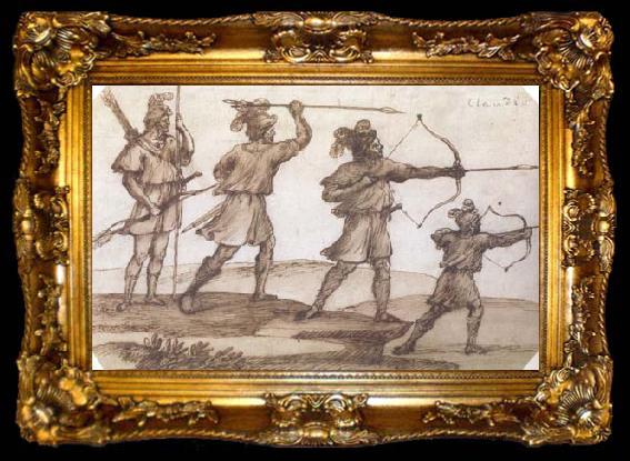 framed  Claude Lorrain Four Archers (mk17), ta009-2